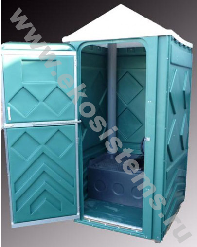 картинка Мобильная туалетная кабина Эконом, пластиковая, зеленая, бак 250л,  от магазина Одежда+