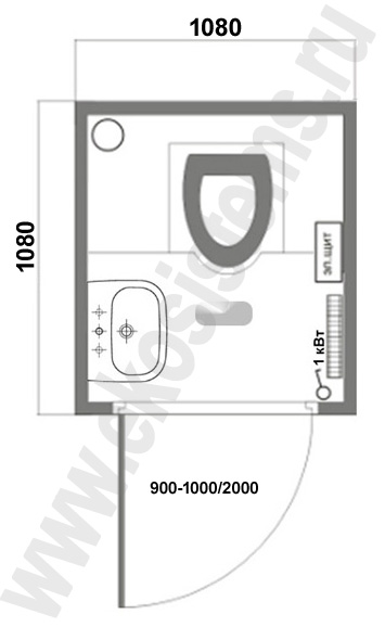 картинка Теплая автономная туалетная кабина Арктика-1080х1080х2300 с пластиковым, литым, пластиковым умывальником 30 л. от магазина Одежда+