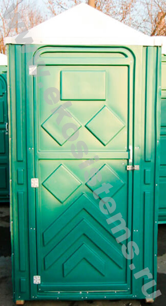 картинка Мобильная туалетная кабина Эконом, пластиковая, зеленая, бак 250л,  от магазина Одежда+